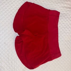 Red lululemon shorts